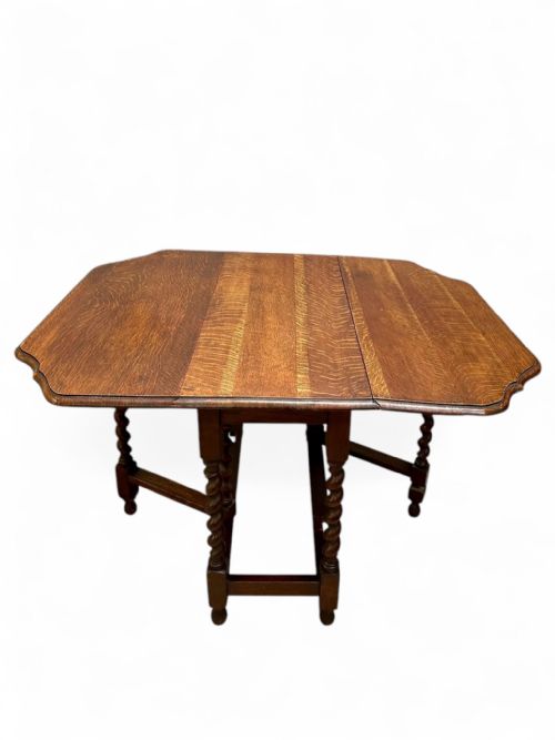 ANTIQUE ENGLISH OAK DROPLEAF TABLE BARLEY TWIST LEGS C1880 - ADDITIONAL PHOTO 8