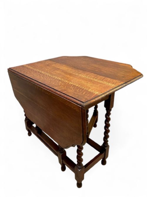 ANTIQUE ENGLISH OAK DROPLEAF TABLE BARLEY TWIST LEGS C1880 - ADDITIONAL PHOTO 9