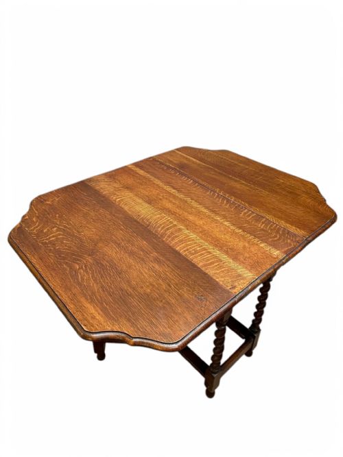 ANTIQUE ENGLISH OAK DROPLEAF TABLE BARLEY TWIST LEGS C1880 - ADDITIONAL PHOTO 10