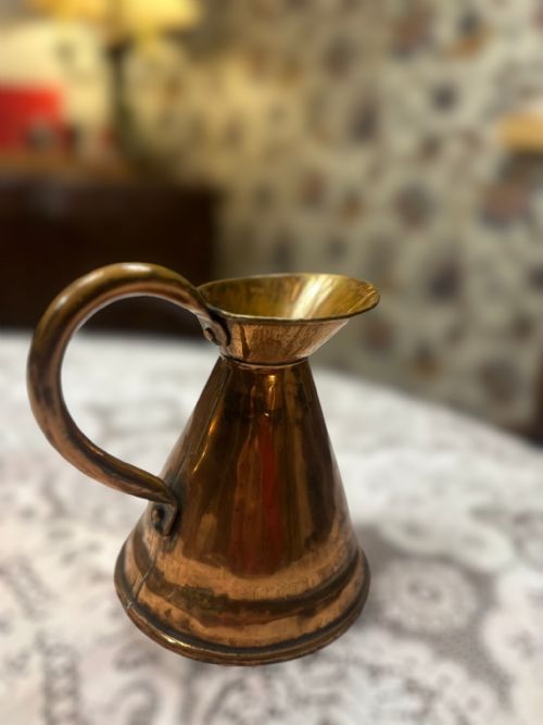 antique copper jug handcrafted early 20th century - CATEGORY: ANTIQUE METAL - DATED EDWARDIAN