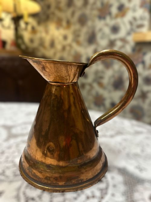 ANTIQUE COPPER JUG HANDCRAFTED EARLY 20TH CENTURY - ADDITIONAL PHOTO 2