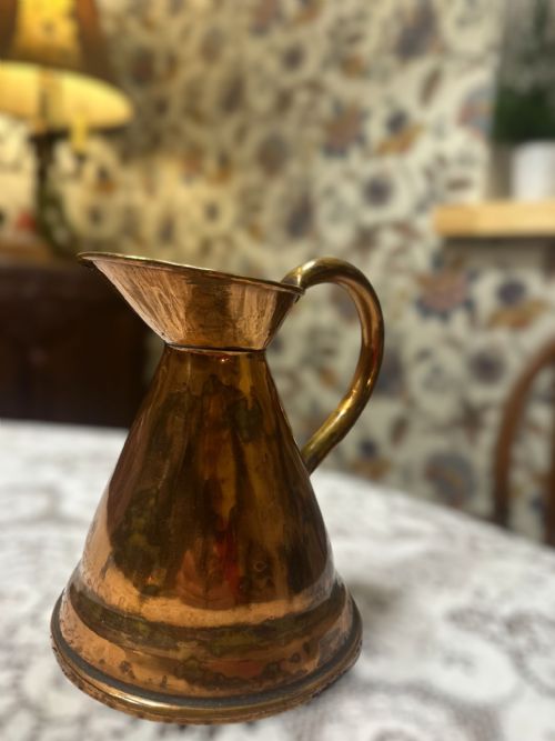 ANTIQUE COPPER JUG HANDCRAFTED EARLY 20TH CENTURY - ADDITIONAL PHOTO 3