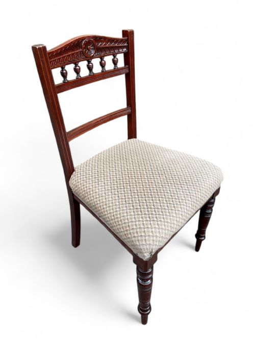 ANTIQUE VICTORIAN MAHOGANY DINING CHAIRS C1880 SET OF SIX - ADDITIONAL PHOTO 2