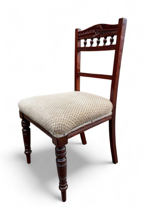 ANTIQUE VICTORIAN MAHOGANY DINING CHAIRS C1880 SET OF SIX - ADDITIONAL PHOTO 3
