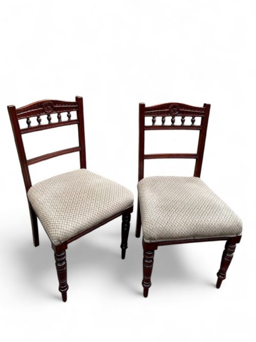 ANTIQUE VICTORIAN MAHOGANY DINING CHAIRS C1880 SET OF SIX - ADDITIONAL PHOTO 4