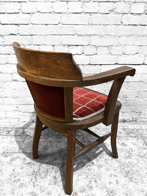 ANTIQUE EDWARDIAN OAK DESK CHAIR C19001910 - ADDITIONAL PHOTO 2