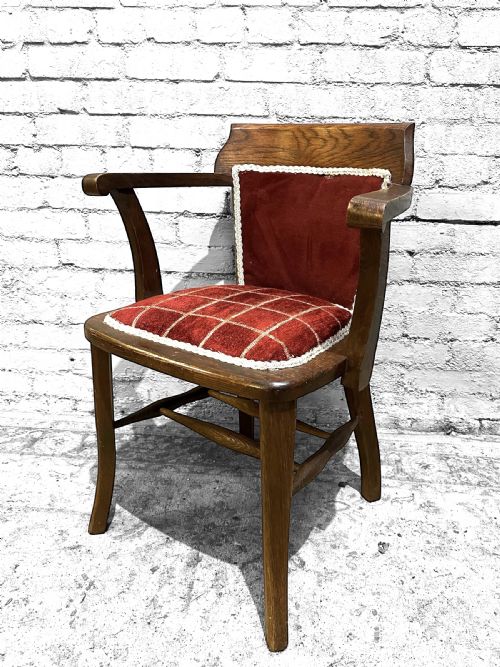 ANTIQUE EDWARDIAN OAK DESK CHAIR C19001910 - ADDITIONAL PHOTO 3