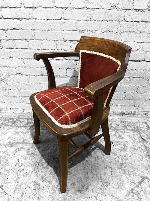 ANTIQUE EDWARDIAN OAK DESK CHAIR C19001910 - ADDITIONAL PHOTO 4