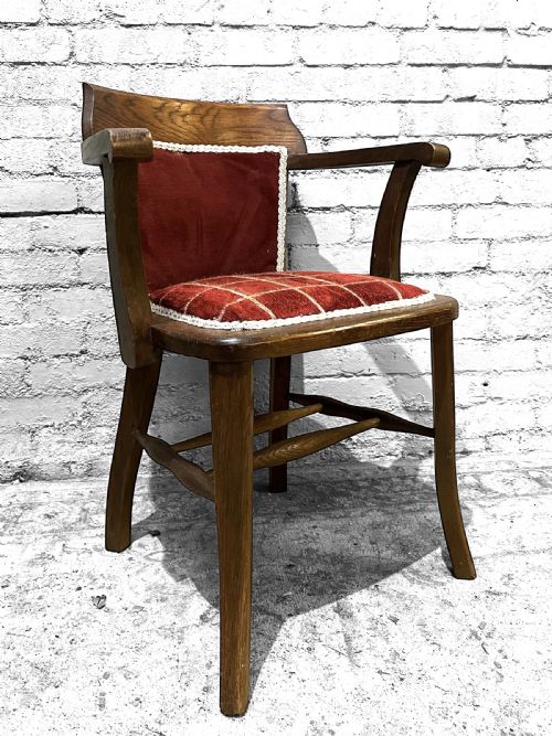 ANTIQUE EDWARDIAN OAK DESK CHAIR C19001910 - ADDITIONAL PHOTO 5