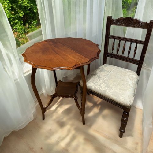 ANTIQUE EDWARDIAN MAHOGANY TWOTIER OCCASIONAL TABLE C19001910 - ADDITIONAL PHOTO 1