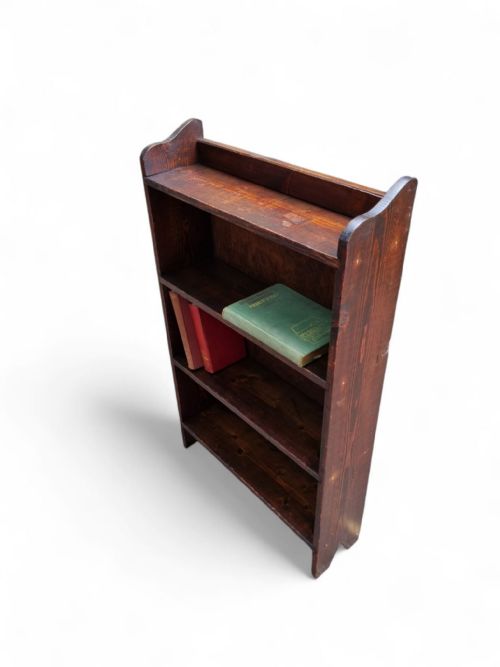 ANTIQUE PINE OPEN BOOKSHELF EARLY 20TH CENTURY RUSTIC FINISH - ADDITIONAL PHOTO 1