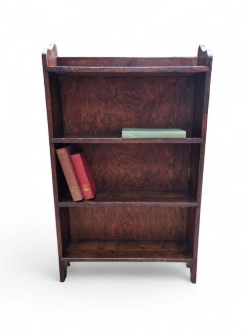 ANTIQUE PINE OPEN BOOKSHELF EARLY 20TH CENTURY RUSTIC FINISH - ADDITIONAL PHOTO 2