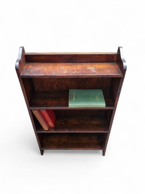 ANTIQUE PINE OPEN BOOKSHELF EARLY 20TH CENTURY RUSTIC FINISH - ADDITIONAL PHOTO 4