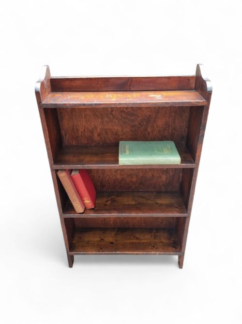 ANTIQUE PINE OPEN BOOKSHELF EARLY 20TH CENTURY RUSTIC FINISH - ADDITIONAL PHOTO 5