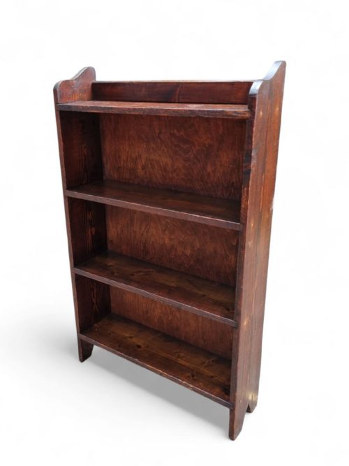 ANTIQUE PINE OPEN BOOKSHELF EARLY 20TH CENTURY RUSTIC FINISH - ADDITIONAL PHOTO 6