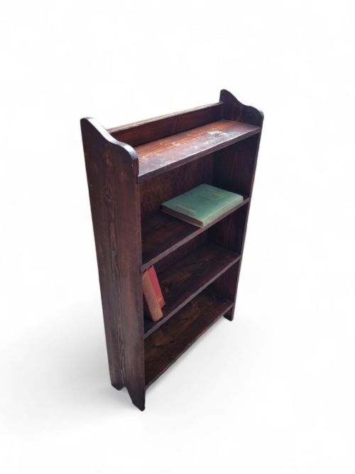 ANTIQUE PINE OPEN BOOKSHELF EARLY 20TH CENTURY RUSTIC FINISH - ADDITIONAL PHOTO 8