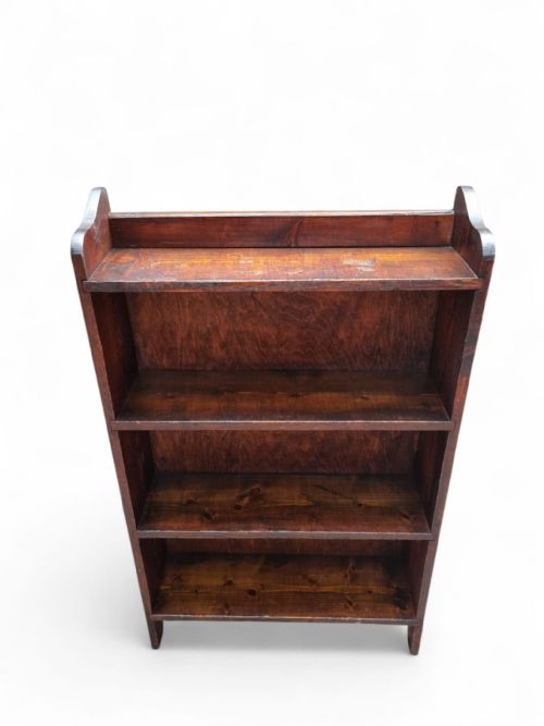 ANTIQUE PINE OPEN BOOKSHELF EARLY 20TH CENTURY RUSTIC FINISH - ADDITIONAL PHOTO 9