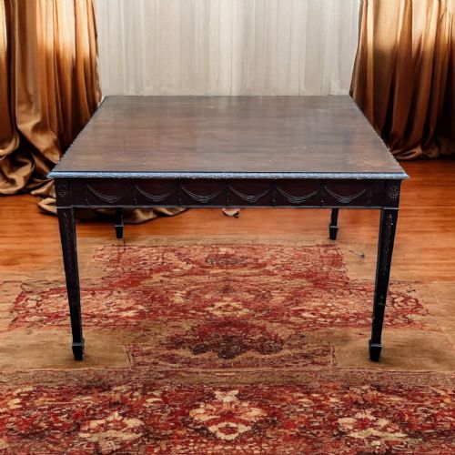 ANTIQUE EDWARDIAN MAHOGANY CENTRE TABLE C1910 SQUARE TOP SEATS 48 - ADDITIONAL PHOTO 3