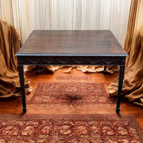 ANTIQUE EDWARDIAN MAHOGANY CENTRE TABLE C1910 SQUARE TOP SEATS 48 - ADDITIONAL PHOTO 4