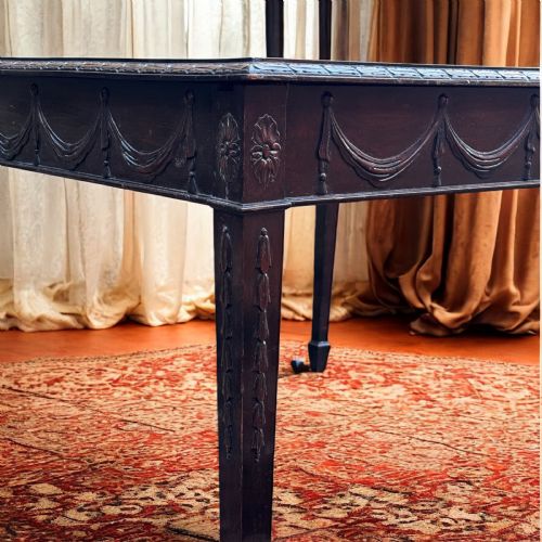 ANTIQUE EDWARDIAN MAHOGANY CENTRE TABLE C1910 SQUARE TOP SEATS 48 - ADDITIONAL PHOTO 5