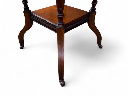 ANTIQUE LATE VICTORIAN WALNUT OCCASIONAL TABLE TURNED LEGS REEDED EDGE C1890 - ADDITIONAL PHOTO 5