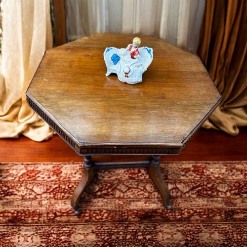 ANTIQUE LATE VICTORIAN WALNUT OCCASIONAL TABLE TURNED LEGS REEDED EDGE C1890 - ADDITIONAL PHOTO 6
