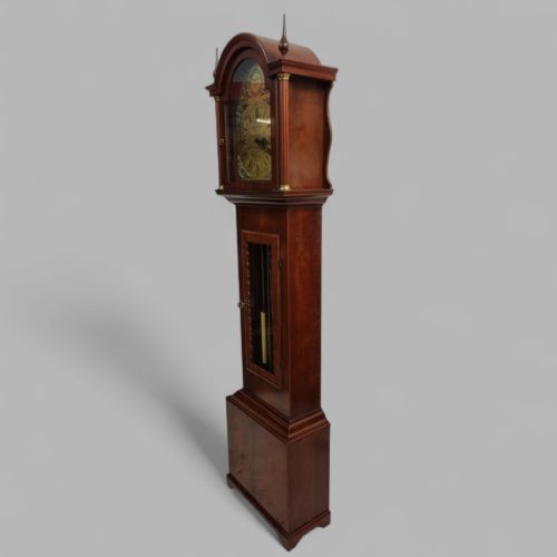 VINTAGE MAHOGANY LONGCASE GRANDFATHER CLOCK EJ GOODFELLOW WADEBRIDGE GERMAN HERMLE MOVEMENT C1960S - ADDITIONAL PHOTO 6