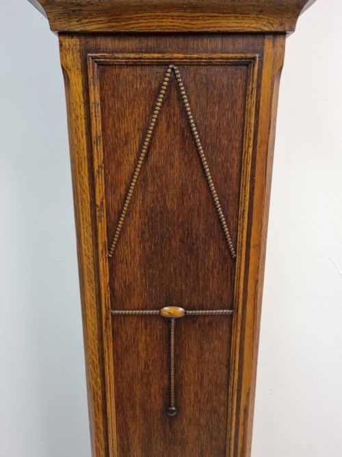 VINTAGE GRANDFATHER CLOCK OAK CASE MECHANICAL DRGM MOVEMENT C1940 - ADDITIONAL PHOTO 1