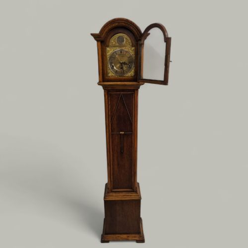 VINTAGE GRANDFATHER CLOCK OAK CASE MECHANICAL DRGM MOVEMENT C1940 - ADDITIONAL PHOTO 3