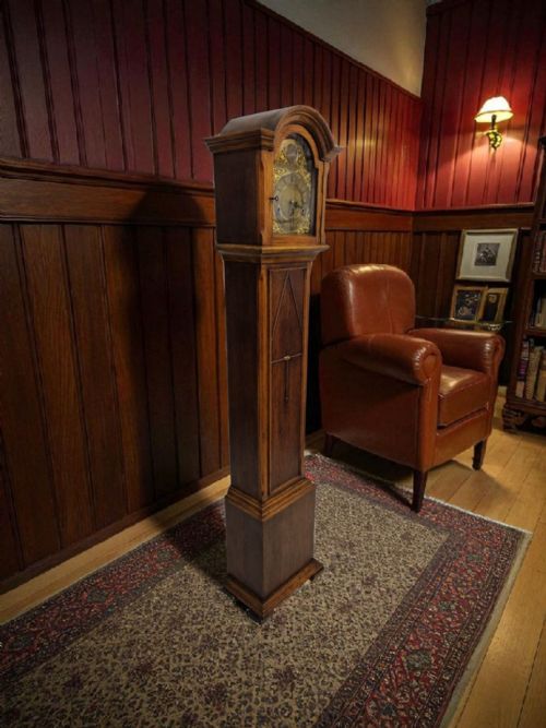 VINTAGE GRANDFATHER CLOCK OAK CASE MECHANICAL DRGM MOVEMENT C1940 - ADDITIONAL PHOTO 6