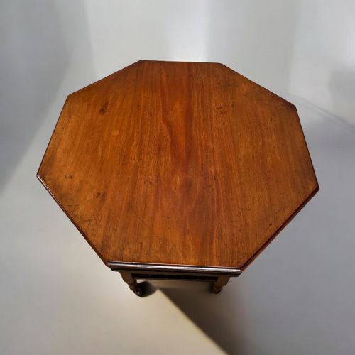 ANTIQUE EDWARDIAN OCCASIONAL TABLE SIXSIDED TOP TURNED LEGS C1910 - ADDITIONAL PHOTO 7