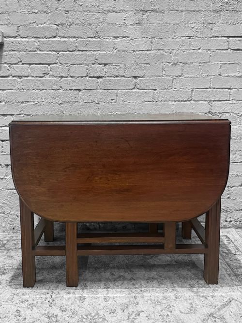 VINTAGE MAHOGANY DROP LEAF TABLE GATELEG DESIGN C1930S - ADDITIONAL PHOTO 4