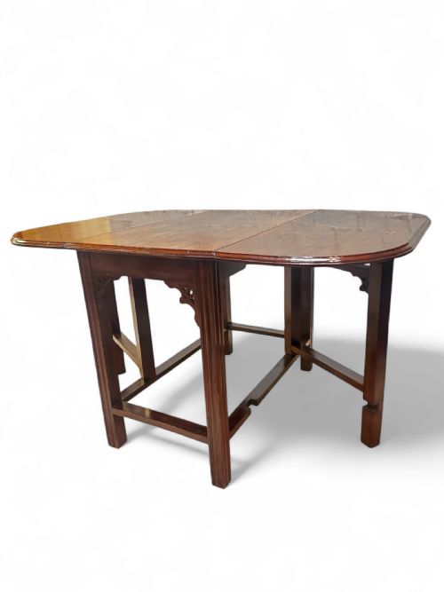 VINTAGE MAHOGANY DROP LEAF TABLE GATELEG DESIGN C1930S - ADDITIONAL PHOTO 9