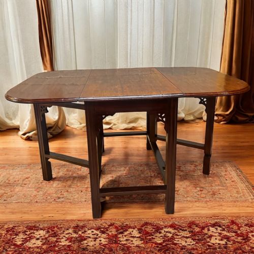 VINTAGE MAHOGANY DROP LEAF TABLE GATELEG DESIGN C1930S - ADDITIONAL PHOTO 11
