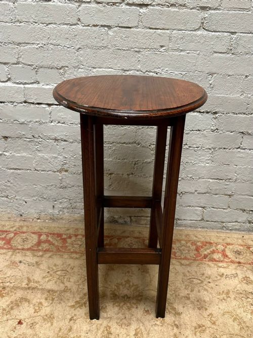 ANTIQUE EDWARDIAN OAK SIDE TABLE OVAL TOP C1910 - ADDITIONAL PHOTO 4