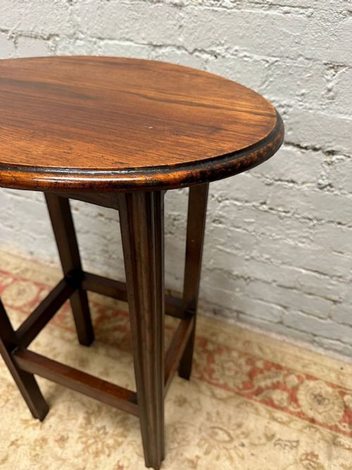 ANTIQUE EDWARDIAN OAK SIDE TABLE OVAL TOP C1910 - ADDITIONAL PHOTO 7