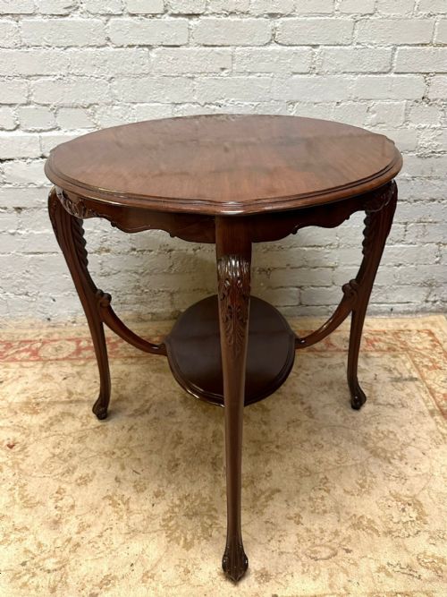 ANTIQUE ENGLISH CHIPPENDALE STYLE MAHOGANY TEA TABLE C1920 - ADDITIONAL PHOTO 1