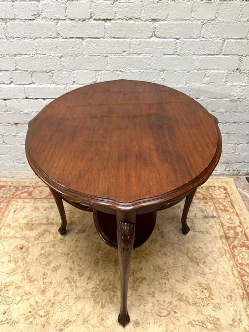 ANTIQUE ENGLISH CHIPPENDALE STYLE MAHOGANY TEA TABLE C1920 - ADDITIONAL PHOTO 2