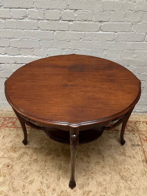 ANTIQUE ENGLISH CHIPPENDALE STYLE MAHOGANY TEA TABLE C1920 - ADDITIONAL PHOTO 3