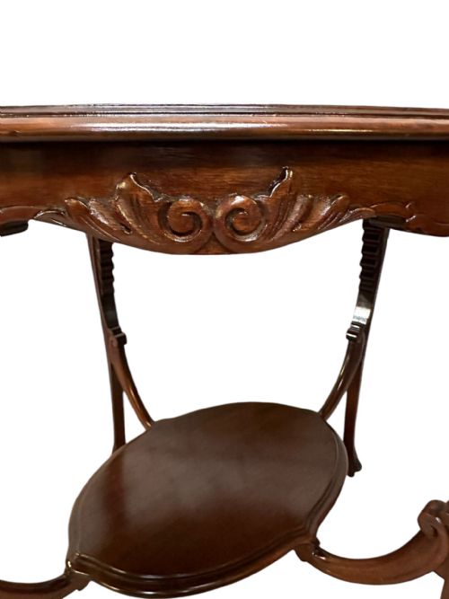 ANTIQUE ENGLISH CHIPPENDALE STYLE MAHOGANY TEA TABLE C1920 - ADDITIONAL PHOTO 5