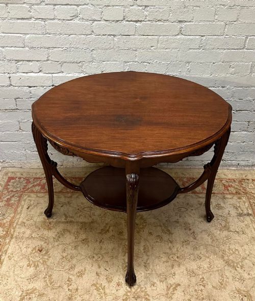 ANTIQUE ENGLISH CHIPPENDALE STYLE MAHOGANY TEA TABLE C1920 - ADDITIONAL PHOTO 6