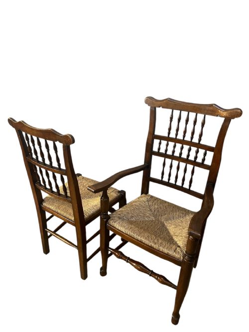 ANTIQUE GEORGIAN SPINDLE BACK DINING CHAIRS SET OF SIX C1800 - ADDITIONAL PHOTO 2