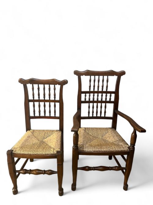 ANTIQUE GEORGIAN SPINDLE BACK DINING CHAIRS SET OF SIX C1800 - ADDITIONAL PHOTO 7
