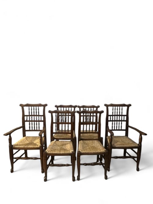 ANTIQUE GEORGIAN SPINDLE BACK DINING CHAIRS SET OF SIX C1800 - ADDITIONAL PHOTO 10