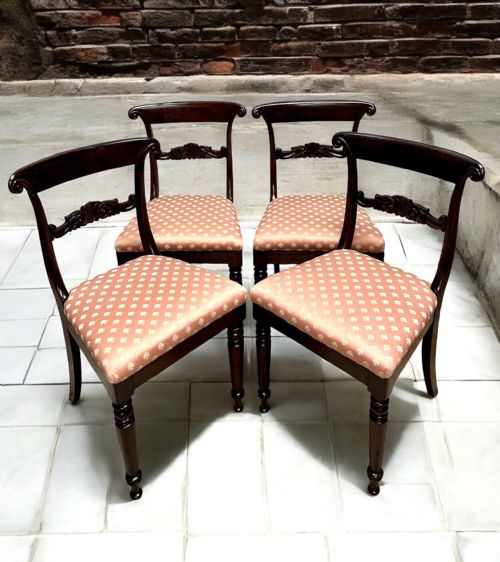 ANTIQUE REGENCY BEECH SIDE CHAIRS SET OF FOUR C1820 - ADDITIONAL PHOTO 1