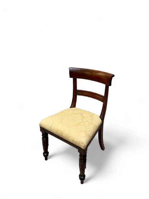 ANTIQUE MAHOGANY BEDROOM CHAIR UPHOLSTERED SEAT C1850 - ADDITIONAL PHOTO 2