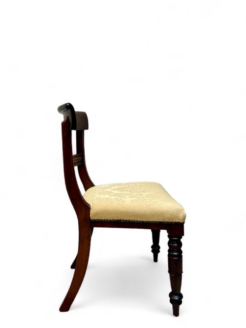 ANTIQUE MAHOGANY BEDROOM CHAIR UPHOLSTERED SEAT C1850 - ADDITIONAL PHOTO 3