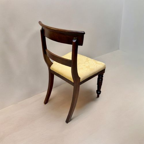 ANTIQUE MAHOGANY BEDROOM CHAIR UPHOLSTERED SEAT C1850 - ADDITIONAL PHOTO 4