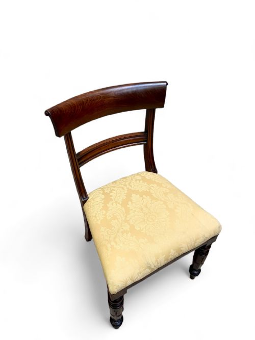 ANTIQUE MAHOGANY BEDROOM CHAIR UPHOLSTERED SEAT C1850 - ADDITIONAL PHOTO 6