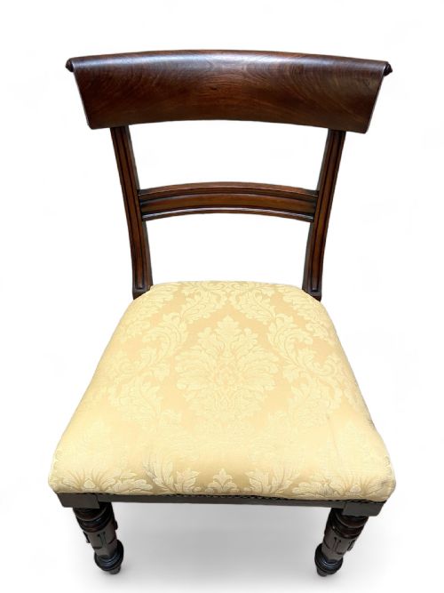 ANTIQUE MAHOGANY BEDROOM CHAIR UPHOLSTERED SEAT C1850 - ADDITIONAL PHOTO 8